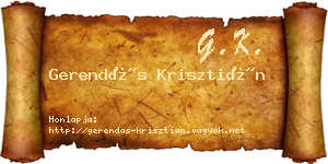 Gerendás Krisztián névjegykártya